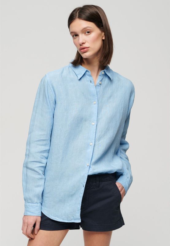 Superdry - Blouse - Rood - Klassieke Blouse - Lange Mouw