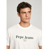 Pepe Jeansvoor mannen. PM509783 Dale T-shirt wit (L), Casual, Katoen, Korte mouwen