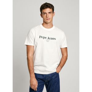 Pepe Jeansvoor mannen. PM509783 Dale T-shirt wit (L), Casual, Katoen, Korte mouwen