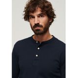 Superdry Merchant Grandad T-shirt Met Lange Mouwen Blauw S Man