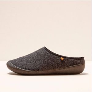 El Naturalistaunisex. 2NA661101005_001 Wool Black Home grijze pantoffels (46), Stof, Plat, Geen, Casual, Homewear, Grijs