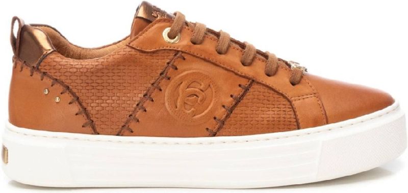 Carmela - 16205702-CAMEL - Damestrainer - Bruin - Leer - Casual