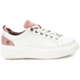 Xti - 14097602-NUDE - Trainers - Wit - Roze - Plat - Veters - Casual
