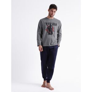 Disneyvoor mannen. 60720-0-000117 Mandalorian grijs pyjama lange mouwen (S), Homewear, Katoen