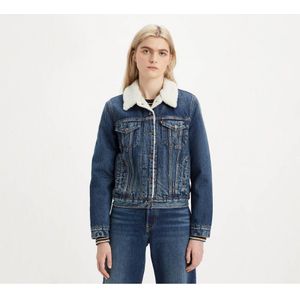 Levi'svoor vrouwen. 36136-0063 Sherpa Truckerjas blauw (M), Casual, Katoen, Denim, Lange mouwen