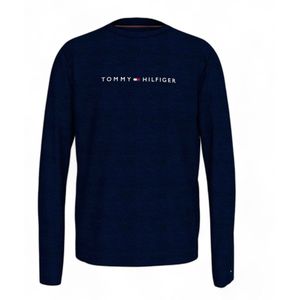 Tommy Hilfigervoor mannen. UM0UM03345 Marine trui met lange mouwen (S), Blauw, Casual, Katoen, Marineblauw