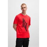 BOSS - 50525219 - T-shirt - Rood - Casual - Katoen - Korte Mouwen