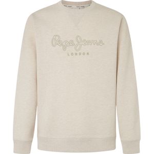 Pepe Jeansvoor mannen. PM582719 New Nouvel Crew sweatshirt wit (S), Casual, Katoen, Duurzaam