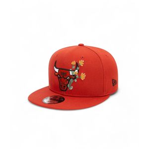 New Eravoor mannen. 60565379 Cap seizoensgebonden bloem 9Fifty Chicago Bulls rood (S/M), Casual, Katoen