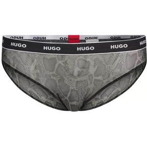 HUGOvoor vrouwen. 50481057 Grijs-groene slangenprint mesh slip (XS), Homewear, Polyamide