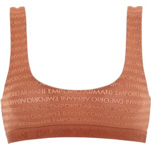 Emporio Armanivoor vrouwen. 164232_3F204 Bralette bh All Over Logo Mesh bruin (XS), Homewear, Polyamide, Elastaan