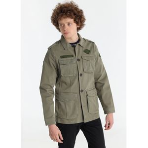 Lois Jeansvoor mannen. 188103078 Jas met groene patches (S), Casual, Katoen