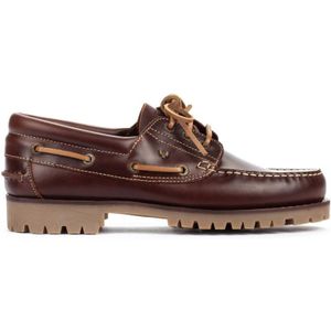 Martinellivoor mannen. 1285-1585PYP Austin roodbruin leren bootschoenen (40), Leer, 1 tot 3 cm, Veters, Casual