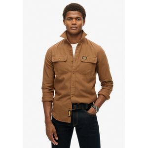 Superdryvoor mannen. M4010723A Bruin Trailsman overhemd (XL), Casual, Katoen, Lange mouwen