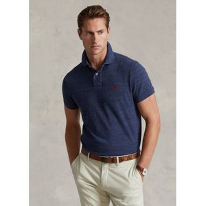 Polo Ralph Laurenvoor mannen. 710666998005 Custom Slim Fit navy polo (XL), Casual, Katoen, Korte mouwen, Marineblauw