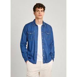 Pepe Jeansvoor mannen. PM308586HT8 Normaal Overhemd blauw (XXL), Casual, Denim, Lange mouwen, Duurzaam