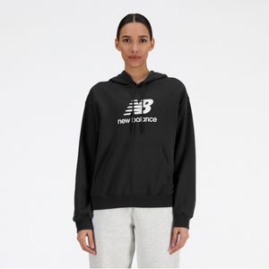 New Balancevoor vrouwen. WT41506 Sport Essentials Fleece Logo Sweatshirt zwart (XS), Casual, Katoen, Lange mouwen