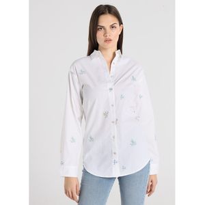 Lois Jeansvoor vrouwen. 431732704 Freedom Shirt Lange Mouw Wit (XS), Casual, Katoen, Lange mouwen