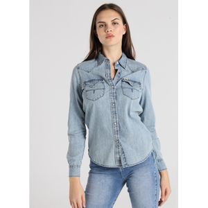 Lois Jeansvoor vrouwen. 431182313 Blauw denim shirt met lange mouwen (XS), Casual, Katoen