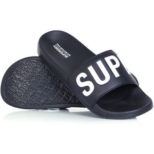 Superdryvoor mannen. MF310256A Teenslippers Core Vegan Zwembadglijbaan marine (40/41), Plat, Geen, Casual, Strandkleding, Marineblauw