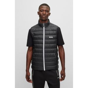 BOSSvoor mannen. 50472473 Waterdicht Logo Vest zwart (M), Casual, Polyamide