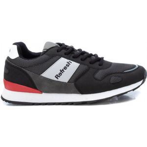 Refreshvoor mannen. 17094404-NEGRO Trainers 170944 zwart (39), Plat, 1 tot 3 cm, Veters, Casual, Imitatieleer