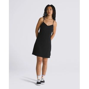 Vansvoor vrouwen. VN000GB4BLK1 Benton Cami jurk zwart (L), Casual, Polyester, Mouwloos / spaghettibandjes