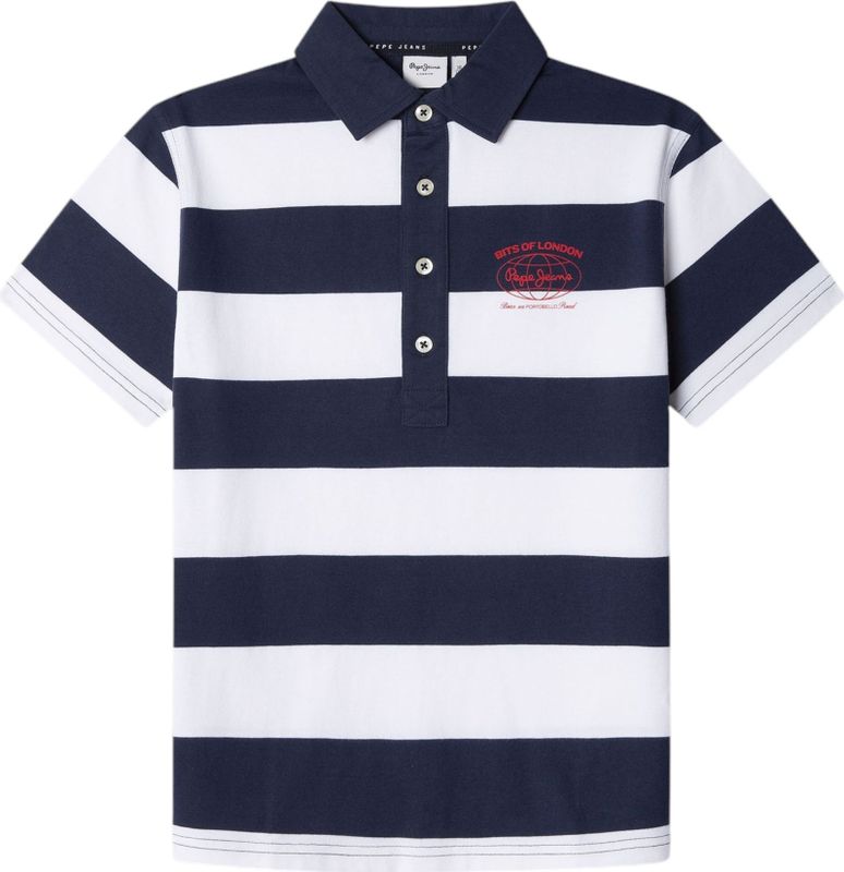 Pepe Jeans - Cairon - Kinderpolo - Korte Mouwen - Geborduurd Logo - Gestreepte Print
