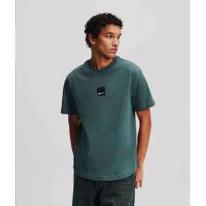 Karl Lagerfeldvoor mannen. A1M17011 Groen logo T-shirt (S), Casual, Korte mouwen, Biologisch katoen