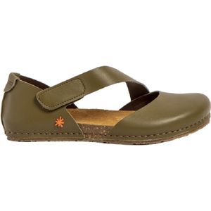 Artvoor vrouwen. 103842P60003_0G3 Leren sandalen 0384 Kreta groen (40), Leer, Plat, Klittenband, Casual