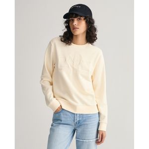 GANT Dames Reg Tonal Shield C-Neck Sweat Sweatshirt, linnen, XS