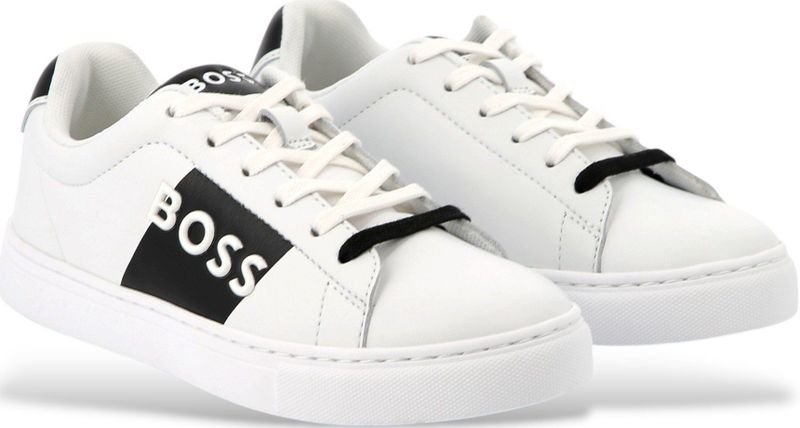 BOSS Kidswear - Kindersneakers - Leer - Met Contrastdetails