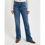 Gantvoor vrouwen. 4100237 Slim Fit blauw uitlopende jeans (25), Casual, Katoen, Denim