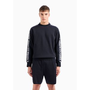 Armani Exchangevoor mannen. 3DZMLAZJLGZ1583 Hoodless sweatshirt marine (XXL), Casual, Katoen, Marineblauw