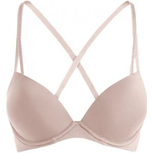 Calvin Kleinvoor vrouwen. 000QF6016E Push-Up Verleidelijk Comfort Onzichtbare Beha nude (75B), Homewear, Microvezel, Duurzaam