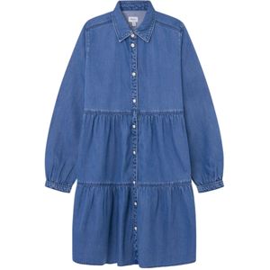 Pepe Jeansvoor meisjes. PG951671IR1 Amilia jurk blauw (16años= 176cm), Casual, Denim, Lange mouwen, Lyocell, Duurzaam, kinderkleding