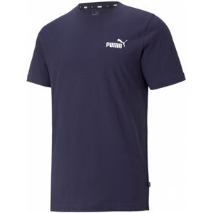 Pumavoor mannen. 58666806 Essentials T-shirt Klein Logo marine (M), Casual, Sportief, Katoen, Sportkleding, Meerdere sporten, Polyester, Kor