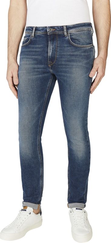 Regular - Slim Fit Jeans - Staalblauw - Comfort Stretchstof
