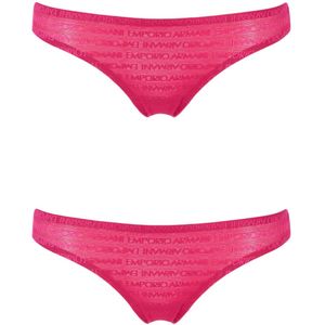 Emporio Armanivoor vrouwen. 163337_4F227 Twee-pack Braziliaanse onderbroek van biologisch katoen met grijze Iconic ASV-logoband (S), Homewea