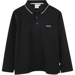 BOSSvoor jongens. J51171 Poloshirt lange mouw zwart (12Años= 150cm), Casual, Katoen, Lange mouwen, kinderkleding