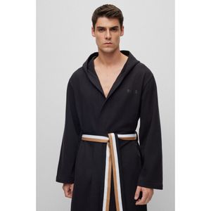 BOSSvoor mannen. 50503142 Iconische F. Terry badjas zwart (S), Homewear, Polyamide