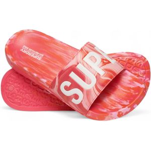 Superdryvoor vrouwen. WF310218A Vegan badslippers Marmer roze (36/37), Plat, Casual, Strandkleding