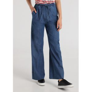 Victorio & Lucchino, V&Lvoor vrouwen. 300198143 Blauwe wijde broek (XS), Casual, Katoen, Denim