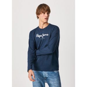 Pepe Jeansvoor mannen. PM508209 Eggo Lang T-shirt N wit (M), Casual, Katoen, Lange mouwen