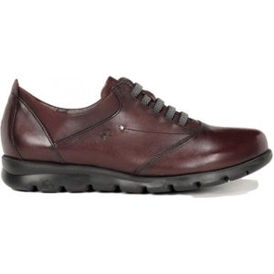 Fluchosvoor vrouwen. F0354_SUNO_2BUP Leren schoenen Susan Bordeaux (42), Leer, Plat, 1 tot 3 cm, Veters, Casual, Granaatappel