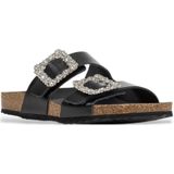 GEOX - Brionia - Leren Sandalen - Zwart - D45Y3A 000T5 - Plat