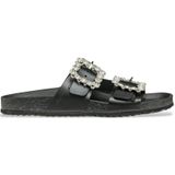 GEOX - Brionia - Leren Sandalen - Zwart - D45Y3A 000T5 - Plat