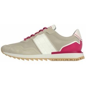 Tommy Jeansvoor vrouwen. EN0EN02283 Tjw Retro Runner beige leren sportschoenen (39), Leer, Plat, Veters, Casual