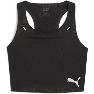 Pumavoor vrouwen. 52506090 Gewatteerde top Run Ultraspun zwart (XL), Sportief, Meerdere sporten, Mouwloos / spaghettibandjes, Gerecycled pol