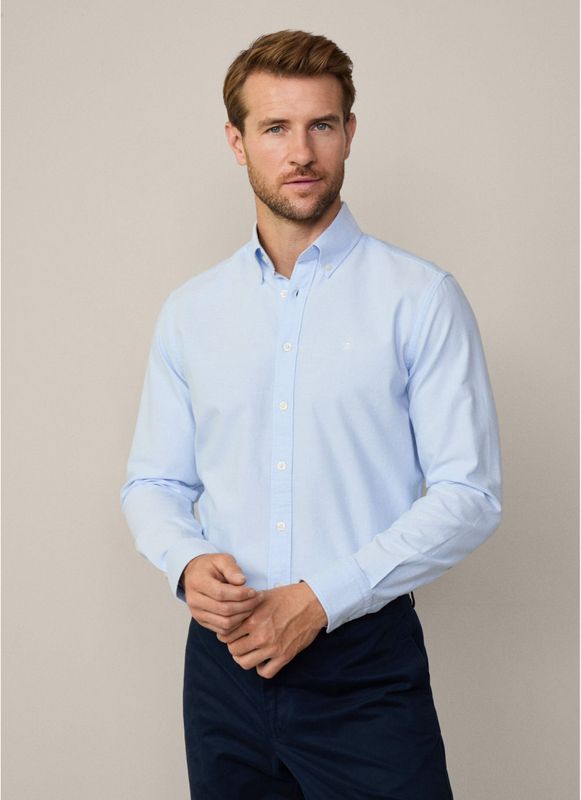 HACKETT - Oxfordoverhemd - Blauw - Katoen - Lange Mouwen